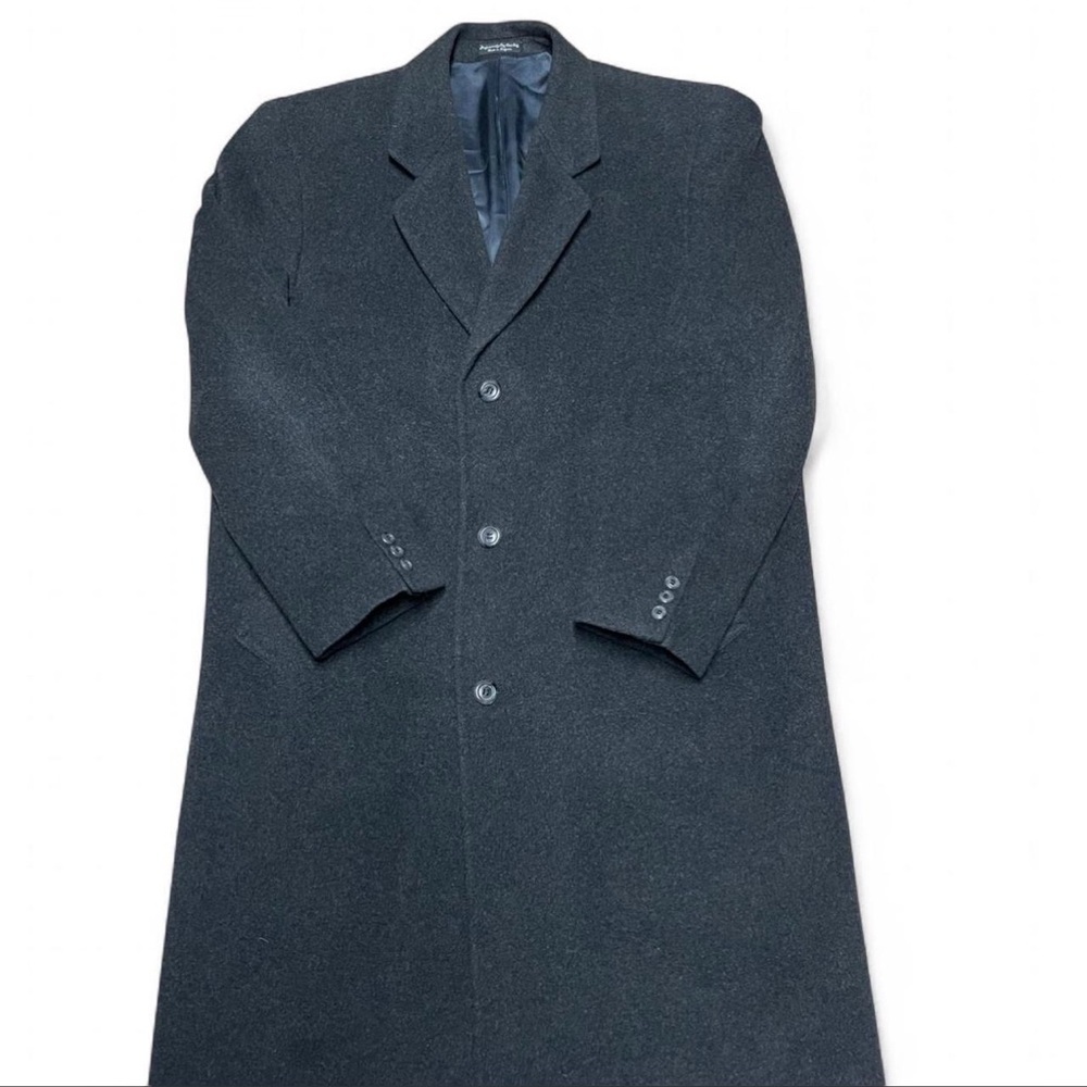 Vintage Silver Cloud Cashmere Blend Overcoat Mens Wool Gray Dress Coat Italy 44L
